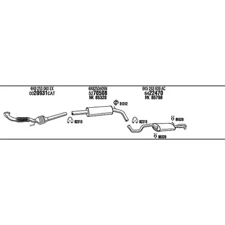 Система выпуска ОГ Walker 149721 VW20708 350KM 0 Q20B2A изображение 0