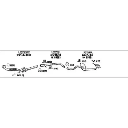 Система выпуска ОГ Walker VW24008 RTBX3 5499 M 149790 изображение 0