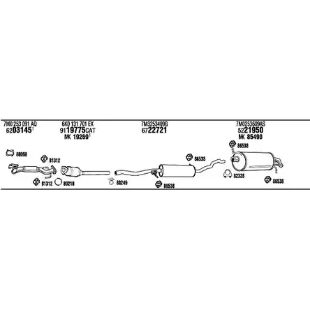 Система выпуска ОГ Walker KQC5NVT VW55006 150077 4 DGFA изображение 0