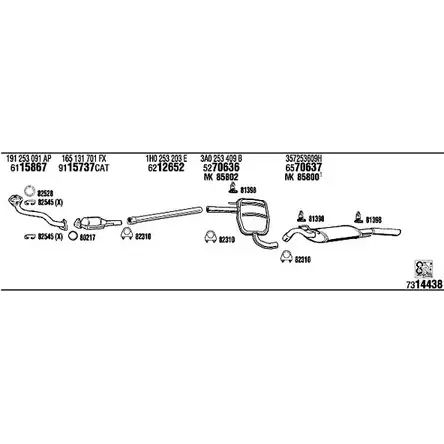 Система выпуска ОГ Walker 0GOA5KV 9EAX7 PZ 150247 VW80307