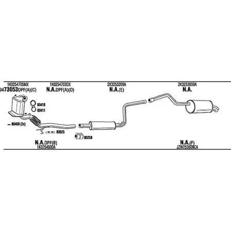 Система выпуска ОГ Walker W A05I 150617 EXDE4QT VWK017809DB изображение 0