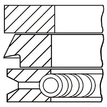 Комплект поршневых колец GOETZE 08-112500-00 K KU4Q 2782219 изображение 0