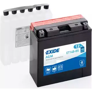 Аккумулятор 12 ач универсальная 190 а 12 в agm 150x70x145 EXIDE ET14BBS QW2M600 265290 YT14B-B S