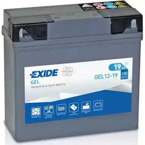 Аккумулятор 19 ач универсальная 170 а 12 в Гелевый moto agm 185x80x170 EXIDE 265361 GEL1219 3661024034074 OI00 1C