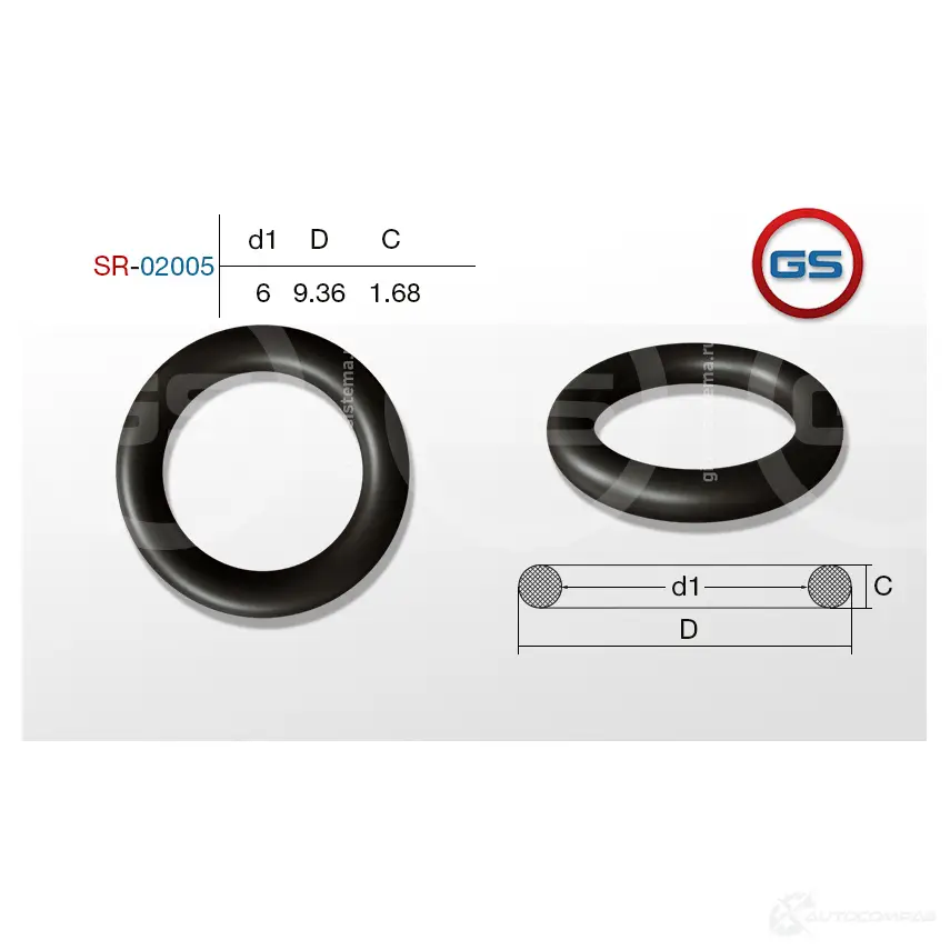 Резиновое кольцо 6 1.68 GS SR-02005 1440792684 S UJ83 изображение 1