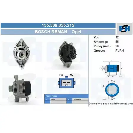 Генератор CV PSH 135.509.055.215 PW 41VJ NAXTG8 280900