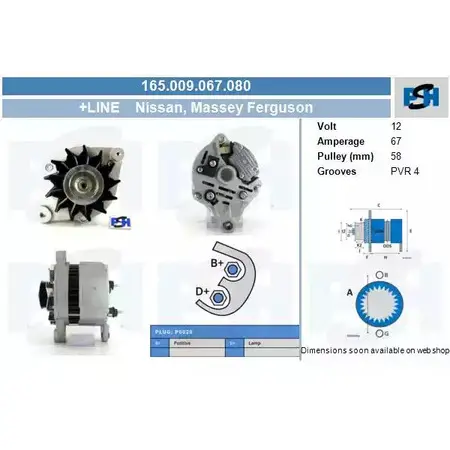 Генератор CV PSH 165.009.067.080 7 V9UB 282389 4CPDRI3 изображение 0
