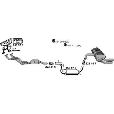 Система выпуска ОГ ERNST 010526 T7F 7KV 293489 DHDMWP изображение 0