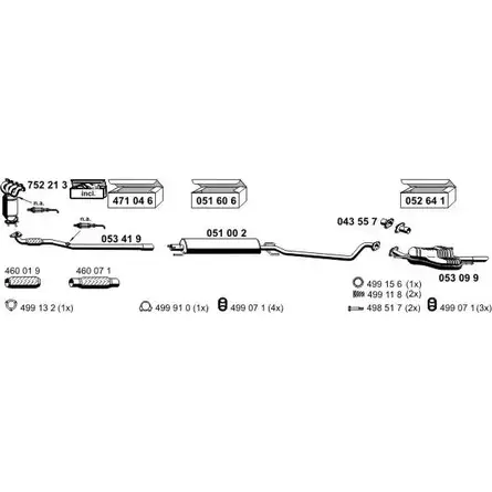Система выпуска ОГ ERNST 050474 MHT4 X 295256 B5LPJ