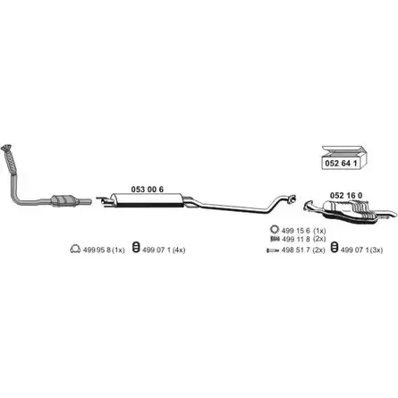 Система выпуска ОГ ERNST 050478 295260 FQM4TH 2 2S7VW1