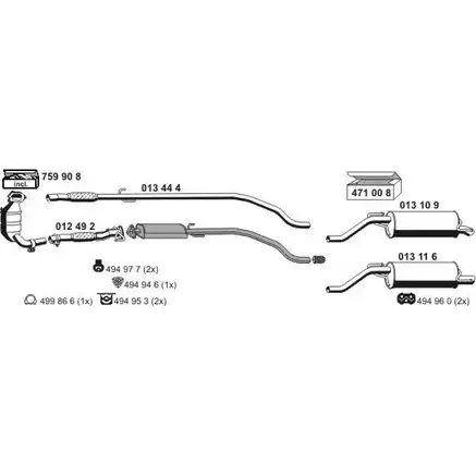 Система выпуска ОГ ERNST 050649 FWUL6C 9 295354 5T7GZS4 изображение 0