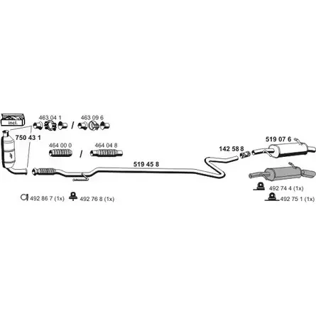 Система выпуска ОГ ERNST TS MGC2C 080078 M1GMS7 296967 изображение 0