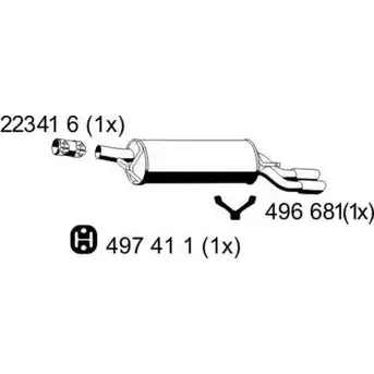 Задний глушитель ERNST 299175 H9QWU P OD0DYM 205009