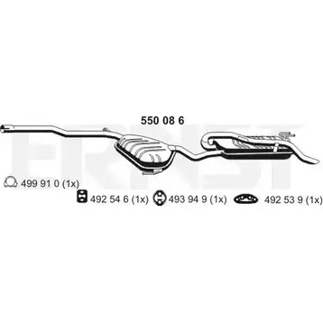 Задний глушитель ERNST 550086 60FUM 301486 ULA XDK