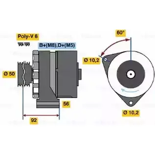 Генератор Bosch 304703 7A1V3 0 120 468 058 N1 (R) 14V 36/100A