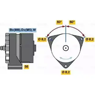 Генератор Bosch K1 (-) 14V 20/95A 304821 R2MFCD 0 120 484 015