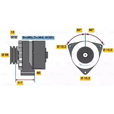 Генератор Bosch 304869 3X8BP 0 120 488 278 K1 (R) 28V 10/35A изображение 0