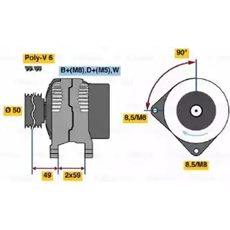 Генератор Bosch 0 123 320 003 305106 HF9892 KC (R) 14V 45/90A