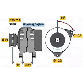 Генератор Bosch 6V6QLJ 0 124 515 080 NCB1 (>) 14V 70/120A 305499