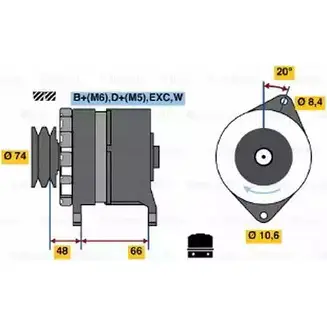 Генератор Bosch 332327 3 724 0 986 037 241 ZY3835