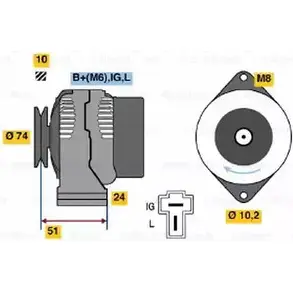 Генератор Bosch 332917 VITTZ 45 47 0 986 045 471