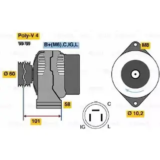 Генератор Bosch 0 986 045 911 332959 Z8SAKC 45 91 изображение 0