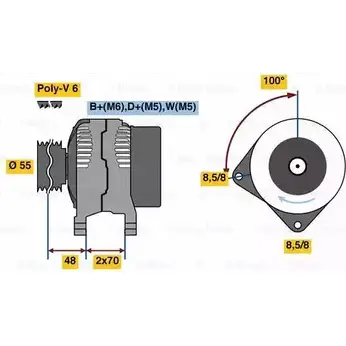 Генератор Bosch NCJXP 333286 0 986 080 510 8 051 изображение 0