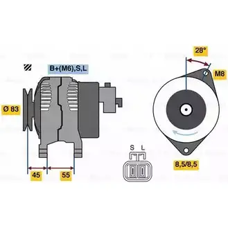 Генератор Bosch 25KB4B 8 088 0 986 080 880 333323