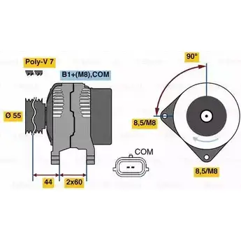 Генератор Bosch Q4V3GO5 333341 81 08 0 986 081 080 изображение 0