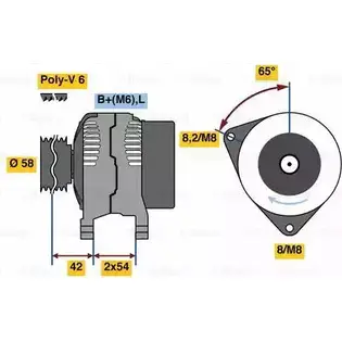 Генератор Bosch 5BB59 333357 8 126 0 986 081 260 изображение 0