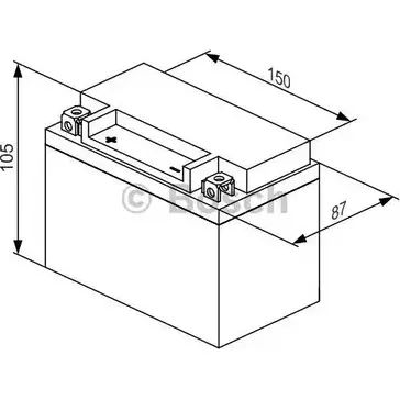 Аккумулятор 6 ач прямая 360 а 12 в 150x87x105 BOSCH LTX20CH-BS LION VW6XK5S 0986122626 333605