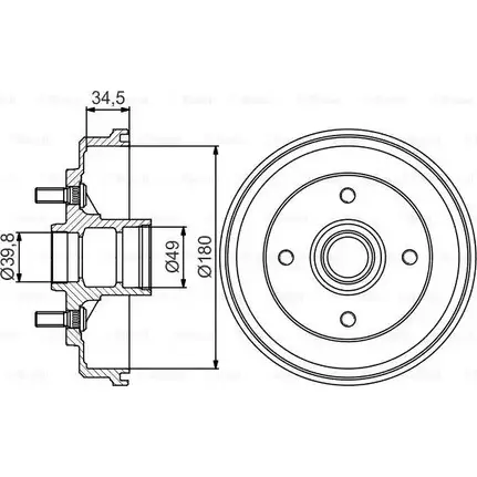 Тормозной барабан Bosch 338555 0 986 477 159 D B230 07C3XVC изображение 0