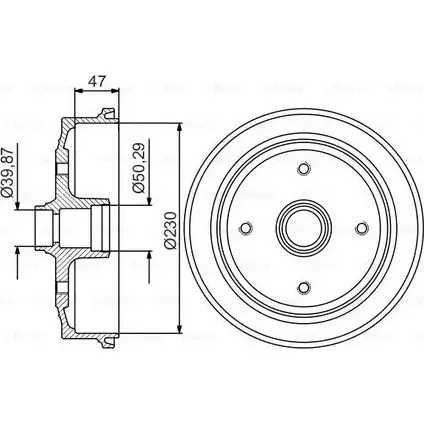 Тормозной барабан Bosch 338572 BQEFH 0 986 477 176 DB24 7
