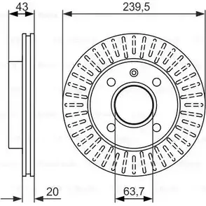 Тормозной диск Bosch 340046 0 986 479 874 BD 428 DG03I