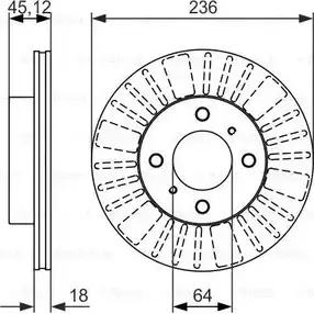 Тормозной диск Bosch BD49 4 0 986 479 883 05F84B 340053