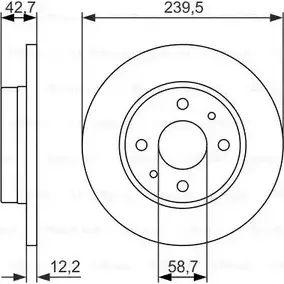 Тормозной диск Bosch 0 986 479 905 B D660 340074 GQ36P1 изображение 0