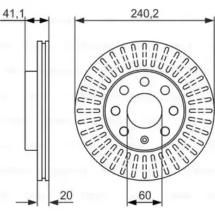 Тормозной диск Bosch 340120 0 986 479 960 J3W723 B D1061 изображение 0