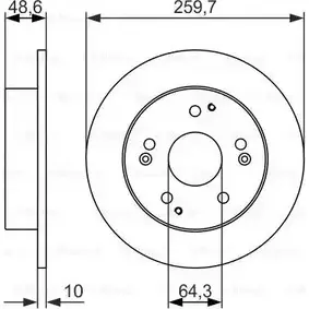 Тормозной диск Bosch 340124 HFH51R 0 986 479 964 BD109 2 изображение 0