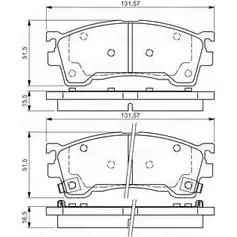 Тормозные колодки, дисковые, комплект Bosch 23847 7463D583; 7515D637 0 986 495 029 342606 изображение 0