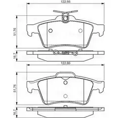 Тормозные колодки, дисковые, комплект Bosch BP1037 24137 0 986 495 055 342626 изображение 0