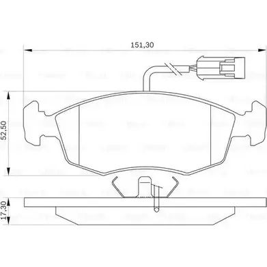 Тормозные колодки, дисковые, комплект Bosch 15RMP2A 0 986 BB0 042 PB 0050 344558 изображение 0