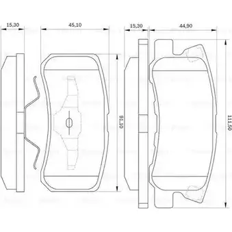 Тормозные колодки, дисковые, комплект Bosch 0 986 BB0 591 X 0SEONG 344566 4VZUR0E