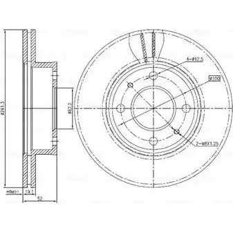 Тормозной диск Bosch DFD1 008 0 986 BB4 309 344774 4BH2YS изображение 0