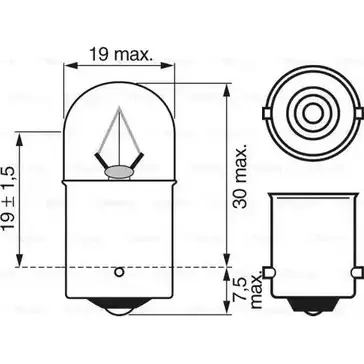 Лампа накаливания R5W BA15S 5 Вт 24 В BOSCH 24V 5W R5W TRUCKLIGHT HEAVY DUTY 350416 E1 2DT 1987302511