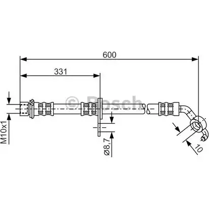 Тормозной шланг Bosch 1 987 476 108 B H1433 352659 SJCA34 изображение 0