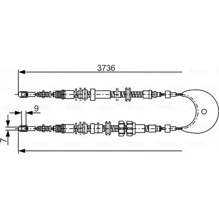 Трос ручника Bosch 353365 1 987 477 097 BC 085 T8TTC40