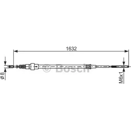 Трос ручника Bosch ZU9ZB BC8 50 1 987 477 204 353444 изображение 0