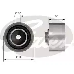 Ролик ремня ГРМ, обводной, паразитный GATES 412609 RL VAS LU6C6 T42153 изображение 0