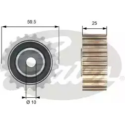 Ролик ремня ГРМ, обводной, паразитный GATES EHZFCEQ T42195 412647 JF R97 изображение 0