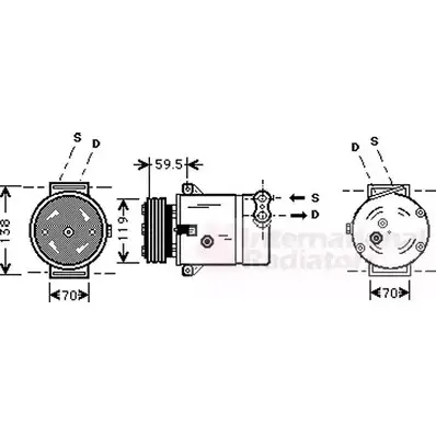 Компрессор кондиционера VAN WEZEL 3700K273 DWYB8P 472352 6037K 273 изображение 0